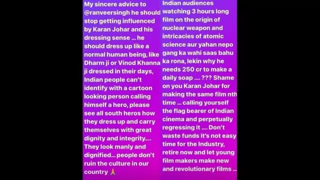 Kangana Ranaut yet again slams Karan Johar for his latest Film 